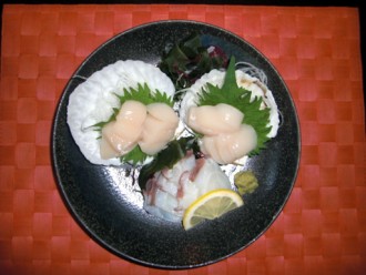 豊浦産ホタテ・タコのお刺身